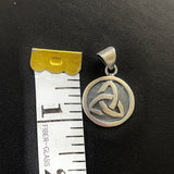 Sterling Silver 925 Triskelion Celtic Trinity Triquetra Knot Symbol Pendant 4g