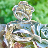 Vintage Designer Signed Sterling Silver 925 Abalone Mother Pearl Flower 7 Ring