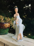 Vintage Signed Porcelain Chinese Stamped Geisha Sitting Woman made in China Figurine