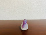 Vintage Carved Amethyst Purple Stone & White Quartz Crystal Duck Art Figurine