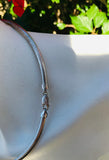 Italian Signed Milor Italy 925 Sterling Silver Omega Snake Chain Collar Necklace