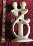 Hand Carved 8” African Soap Stone Family Abstract Sculpture Made in Kenya