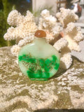 Chinese Carved Natural Apple Green JADE Jadeite Tested Snuff Bottle Antique Rare