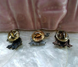Vintage JJ Metal Frog Pins Set