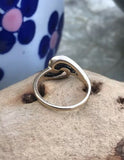 Antique Estate 14k Yellow Gold Diamond Swirl Design Ring Size 5.5