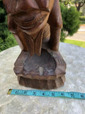 Pacific Islands Tiki Hand-carved Wood Starving Man Statue Ethnic Folk Art