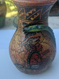 Handcrafted Native American Signed Southwestern Reptile Chameleon Art Vase