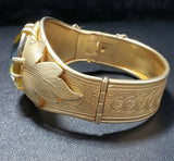 Vintage 1970s Sarah Coventry Gold Plated Oversized Rhinestone Bangle Bracelet