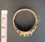 Vintage 1970s Sarah Coventry Gold Plated Oversized Rhinestone Bangle Bracelet