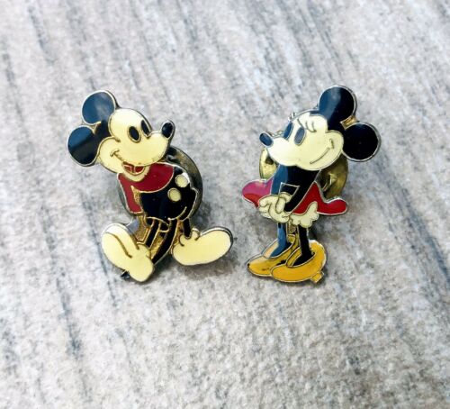 Vintage Mickey & Minnie Mouse Disney Pin Set of 2 Pins