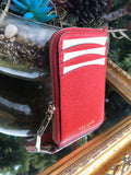 Kate Spade Designer Red Pebble Leather Card Holder Wallet