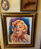 Colorful Classic Marilyn Monroe Original Watercolor Painting signed by NasRat