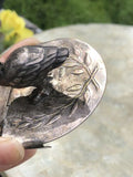 Antique Silver Plated Signed W Pat. July 1882 Hinged Moving Swan Bird Lid Top