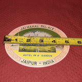 Vintage Jaimahal Palace Hotel In A Garden Luggage Label Tag Jaipur India (1218)