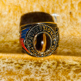 Professional Truck Driver Safety USA Pride Tiger Eye Stone Mens Ring Size 11