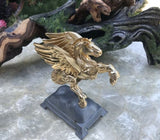 Signed Carver E. Tripp # 554 Gold Leaf + Pewter Pegasus Winged Horse Statue