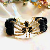 Black Gold Tone Spider Witch Fashion Costume Bracelet
