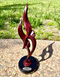 Signed Hanson Flying Birds Burgundy Bronze Sculpture Mounted Black Marble Ford