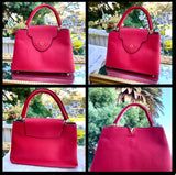 Louis Vuitton Capucines BB Hand Shoulder Bag Scarlet Red Taurillon Leather Purse