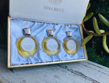 Authentic Nina Ricci Parfum 3 Set 1/6 fl oz. Perfume Bottles Paris France In Box