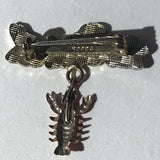 Vintage Nova Scotia Dangling Lobster Pin
