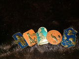 5 Rare Vintage Metal Seals Stickers 1st, 2nd Booby Prize Stanley Mfg. Co.