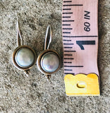 Vintage Sterling Silver Signed 925 Mother of Pearl Pierced Drop Earrings