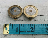 Vintage Republique Francaise French Coin Handmade 14k Gold Bezel Clip Earrings