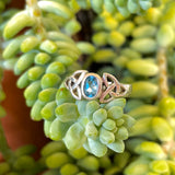 Sterling Silver 925 Aquamarine Stone Celtic Triquetra Trinity Knot 3.8g Ring 6