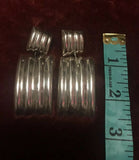 Vintage Signed Taxco Sterling Silver 925 Mexico Ribbed Dangle Pierced Earrings