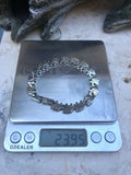 Taxco Signed 925 Sterling Silver Elephant Link Vintage Lucky Bracelet 7 1/2".