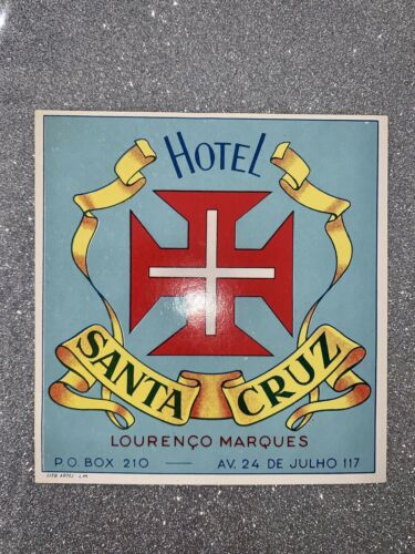 Hotel Santa Cruz Lourenço Marques Luggage Label