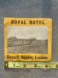 Vintage Original Royal Hotel London Russell Square Travel Luggage Label Sticker