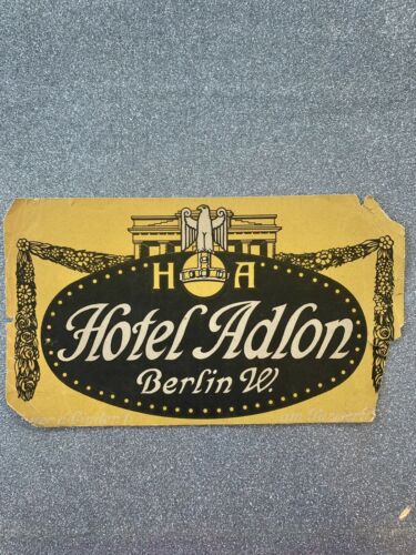 Hotel Adlon Berlin W. Germany Original Unused Advertising Luggage Label Sticker