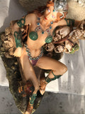 Mystical Devine Feminine Scull Death Cobra Goddess Evil Woman Sculpture Figurine
