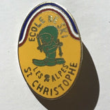 Ecole De Ski Les 2 Alpes St. Christophe Enamel Pin Badge