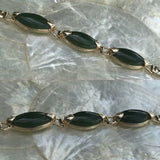 Vintage Jade 1950’s Bracelet Layered In Gold