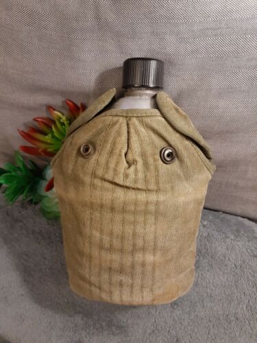 Vintage US Military Aluminum Canteen with Cup and Cover Authentic