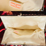 Vintage Beaded White Iridescent Faux Pearl Bead Clutch Purse Hong Kong HandBag