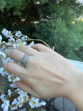 Vintage Sterling Silver Signed 925 Ornate Marcasite Stone Band Ring Size 8.5