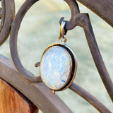 Vintage Sterling Silver 925 Large Oval Moonstone Moon Stone Pendant Charm 7.6g