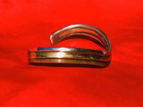 Antique Copper Brass + Silver Tone Layers Tricolor Cuff Bracelet
