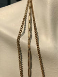 Vintage Ornate Black Onyx + Turquoise Gold Tone Mandala Three Row Necklace