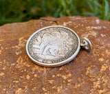 Vintage Sterling Silver 925 Saint Christopher Protect Us Charm Pendant 6.78 gram