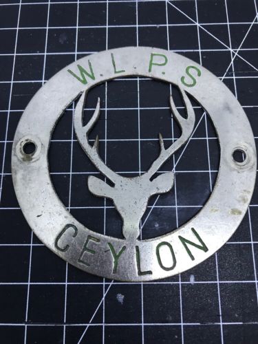 W.L.P.S Ceylon Car Badge