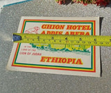 Vintage Ghion Hotel Luggage Label Addis Abeba Ethiopia