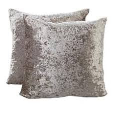 New Element Concierge Luxury Crushed Velvet Grey Decorative Throw Pillow Set o 2
