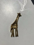Vintage Designer Signed Gold Tone Giraffe Pin Safari Animal Brooch