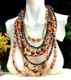 Joan Rivers Seven Strand Multi Color Beaded Tribal Necklace