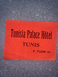 Tunisia Palace Hôtel Tubis F. Tuor Hotel Advertising Luggage Label Sticker